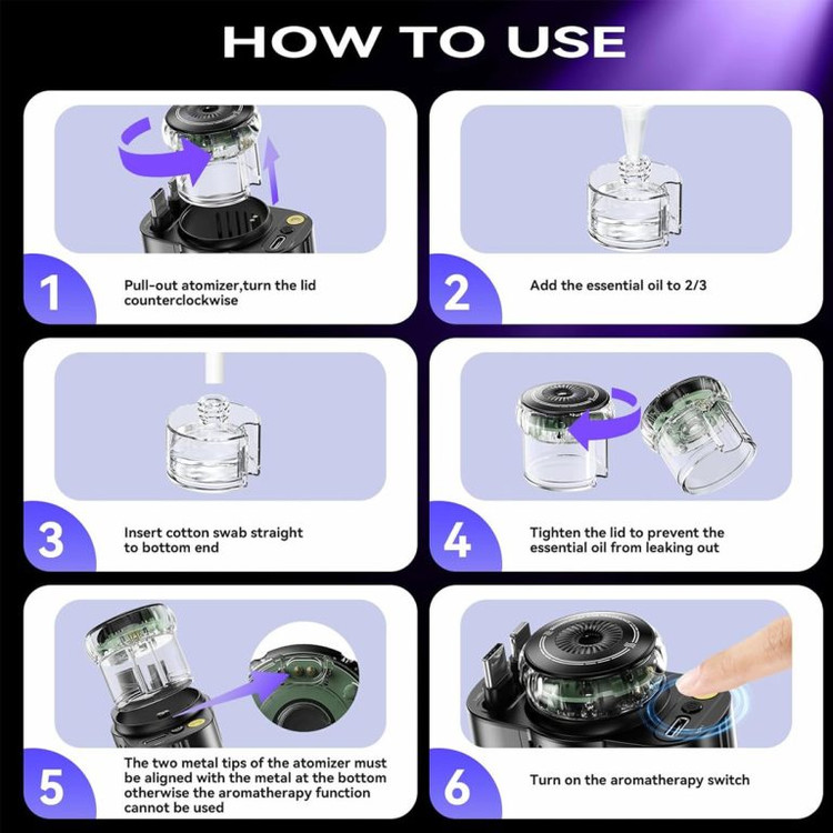 شارژر فندکی خودرو مدل Starlight پنج کاره با رایحه افشانی و نورپردازی