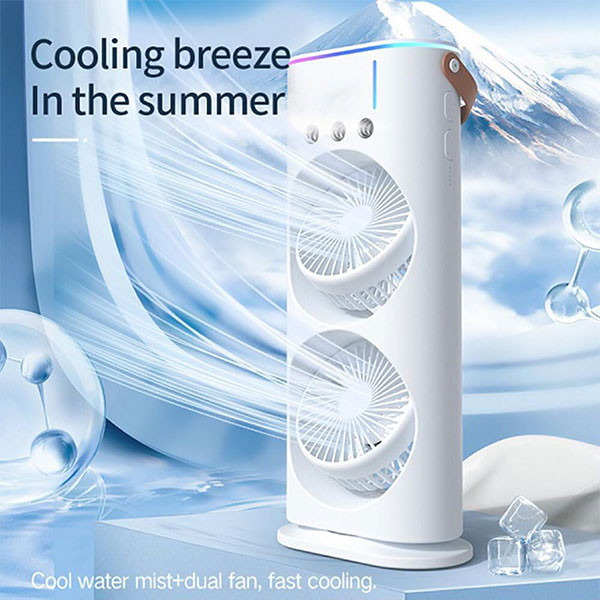 پنکه رو میزی مه پاش دوقلو مدل Doubl Spray Fan