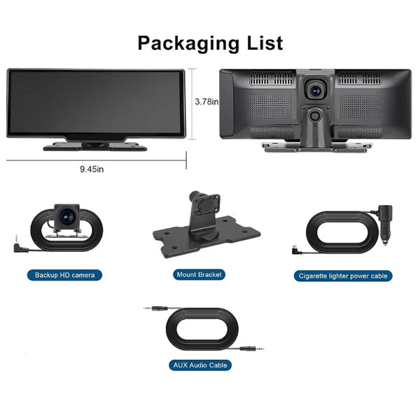 دوربین خودرو با صفحه نمایش هوشمند لمسی اندروید PORTABLE SCREEN